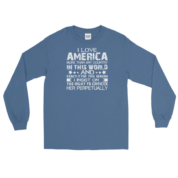 I Love America More Than Any Country In This World Long-Sleeved T-Shirt