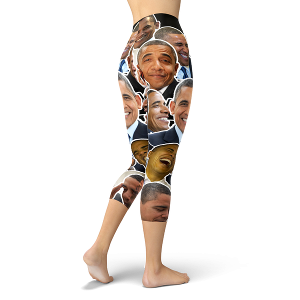 Barack Obama Smiles and Laughs Capri Leggings