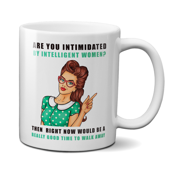 intimidated by intelligent women women's march mug