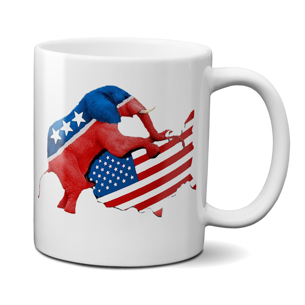 Of Course It Hurts. America Is Getting Screwed By An Elephant Mug