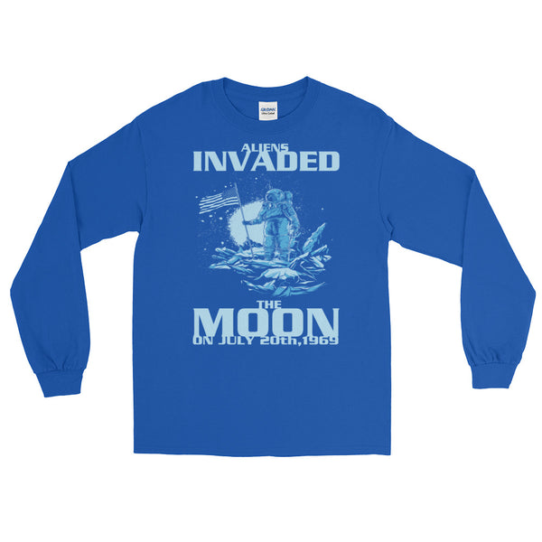 Aliens Invaded The Moon Long-Sleeved T-Shirt