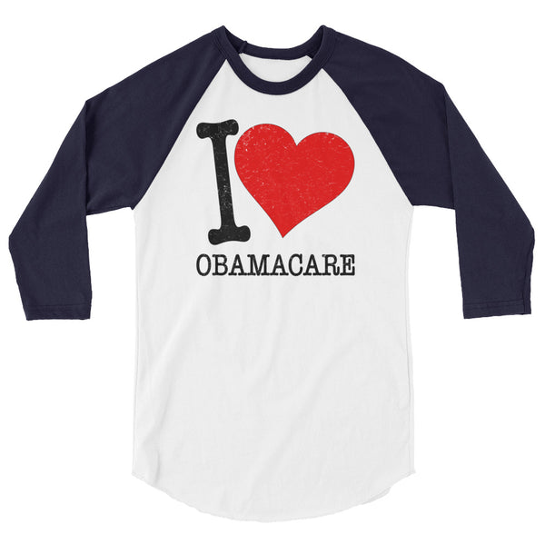 I Love Obamacare 3/4 Sleeve Raglan Jersey