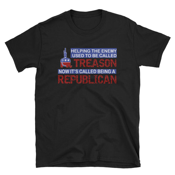 Republicans Committing Treason T-Shirt (Black and Navy)