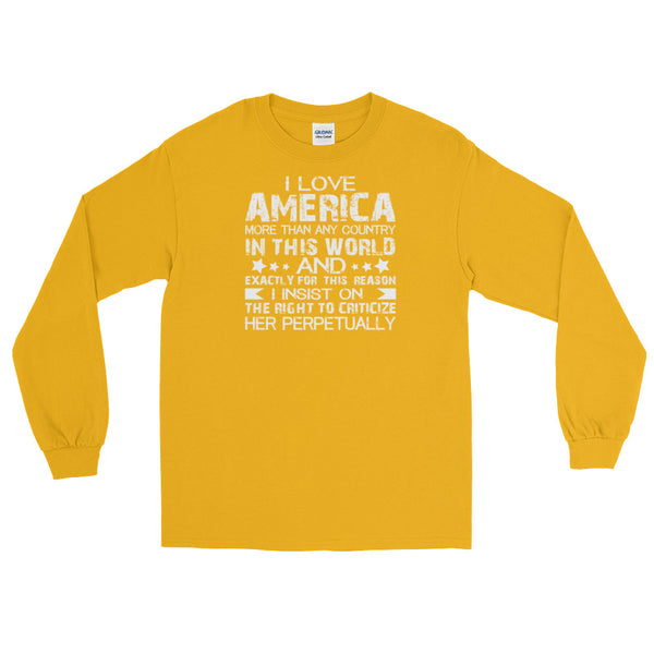 I Love America More Than  Any Country In This World Long-Sleeved T-Shirt