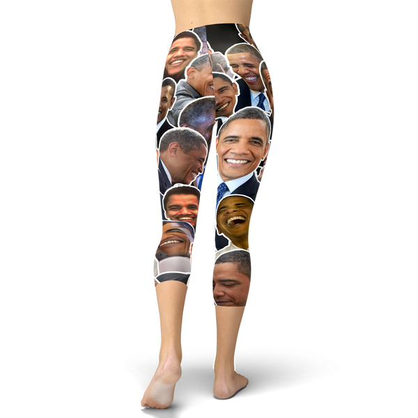 Barack Obama Smiles and Laughs Capri Leggings